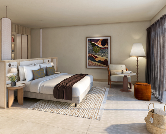 Grand Deluxe Zimmer mit Kingsize-Bett – Schlafzimmer mit Stuhl